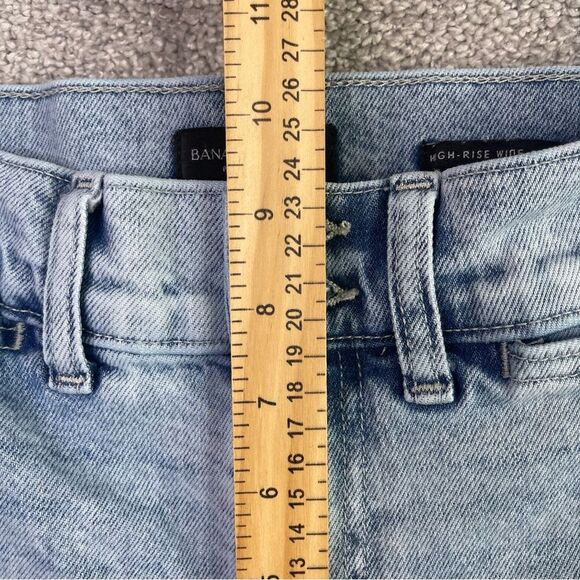 Banana Republic Jeans Women’s 26 Short Blue Cropped Wide Leg High Rise Denim - Picture 9 of 12